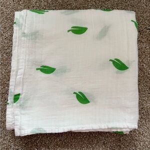 Muslin Swaddle with Green Leaf Print